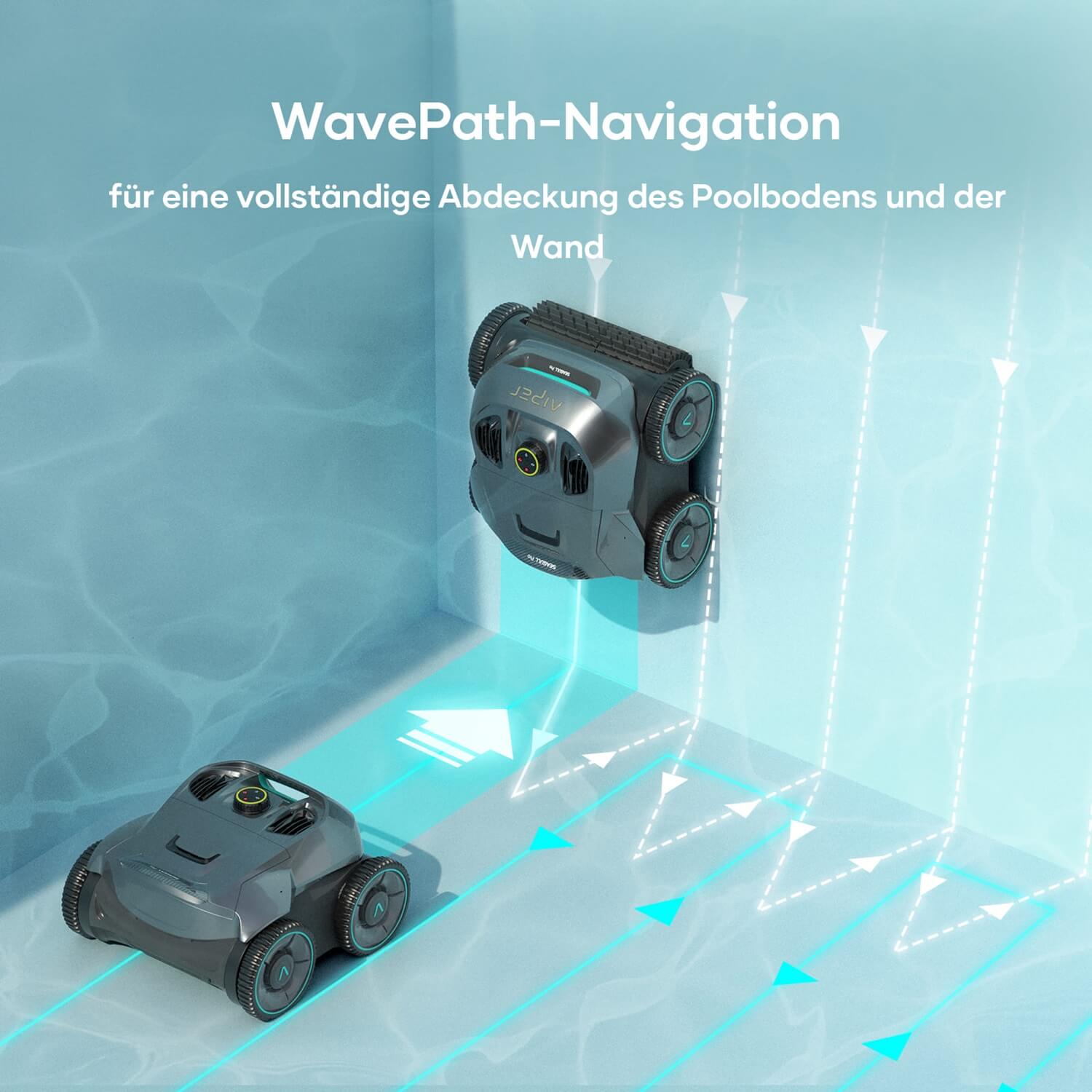 Akku-Poolroboter AIPER Seagull Pro - WavePath-Navigation