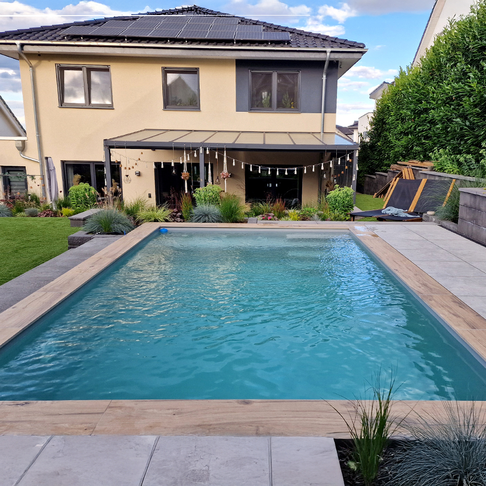 Styroporpool mit Sitzbank und Treppe bei Apoolco kaufen