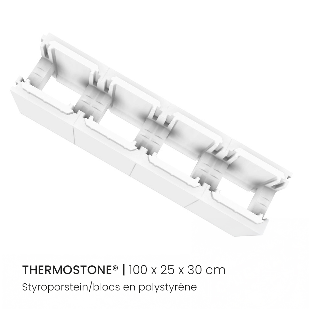 Thermostone Styroporstein für Ecktreppe aus Styroporsteinen von oben