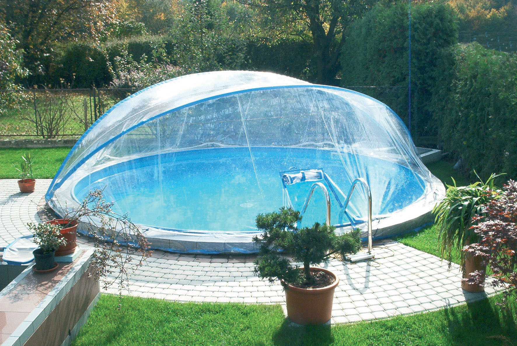 Cabrio Dome, rund, Ø 350/360 cm, bis 5 cm Handlaufbreite (Prime Pool)