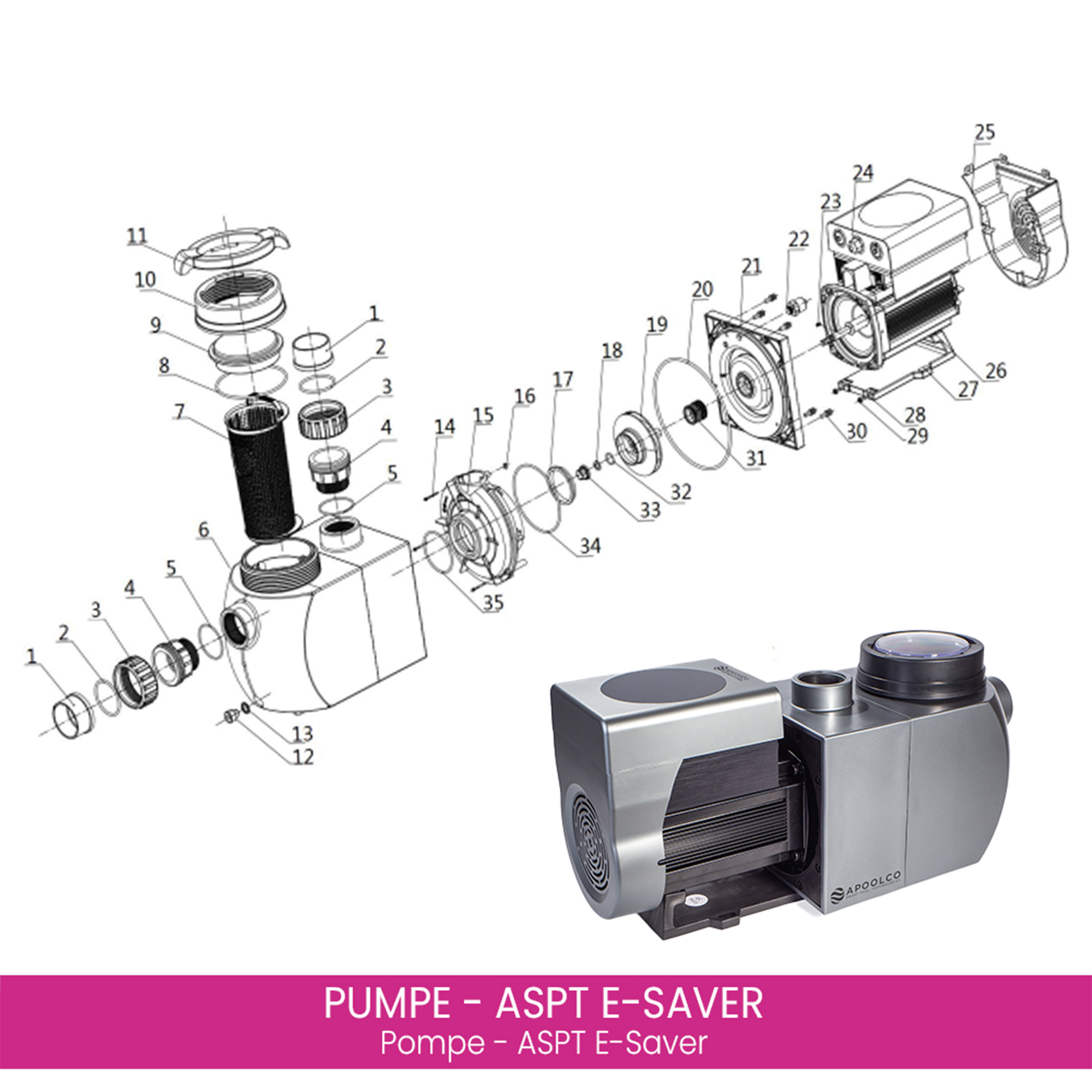 Wasseranschluss-Set für E-Saver 20/24 Filterpumpe - Skizze