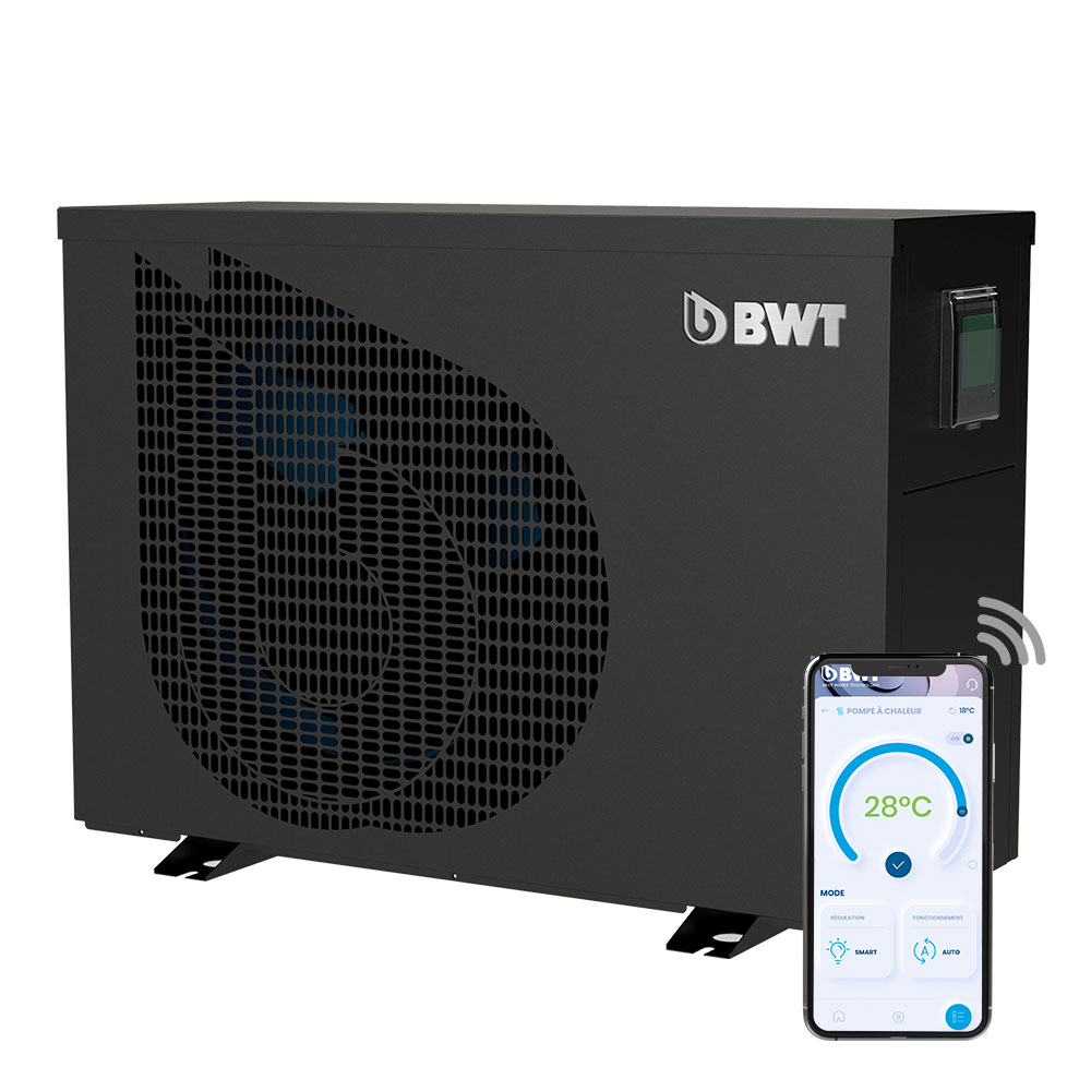 Pool Wärmepumpe Inverter Connect in Schwarz mit App