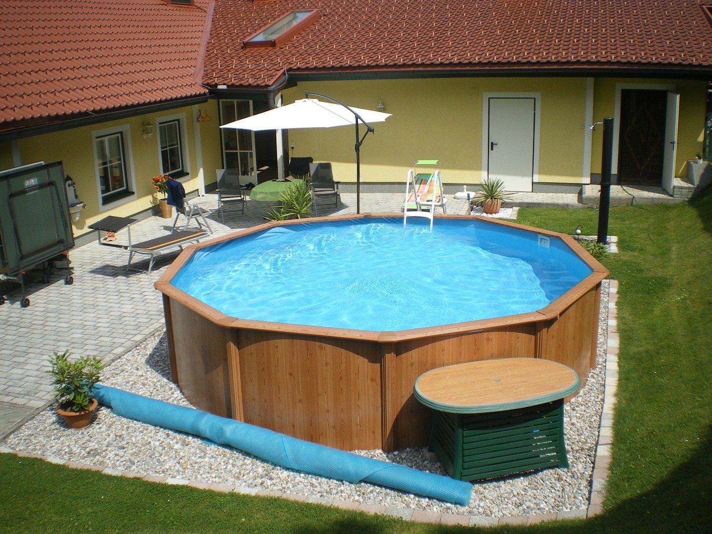 Stahlwand Rundpool Set "Feeling" in Holzoptik von Gre